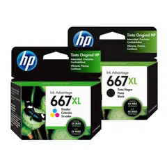 HP - KIT TINTA 667XL NEGRO Y TRICOLOR PACK