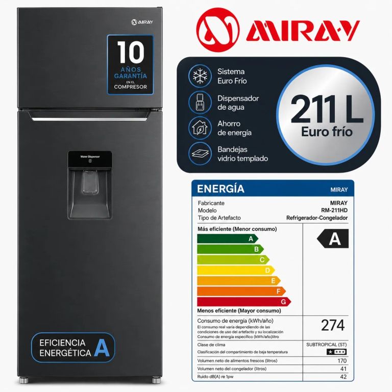Refrigeradora RM-211HD Eurofrío 211 L