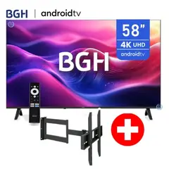 BGH - Televisor 58 UHD 4K Android TV B5824UK6AIP Modelo 2025+ RACK GIRATORIO
