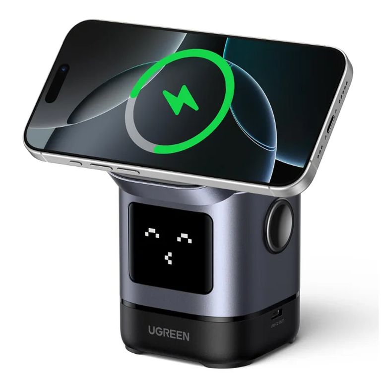 Cargador Inalambrico Uno Robot Qi2 Magsafe 2 en 1 15W W709