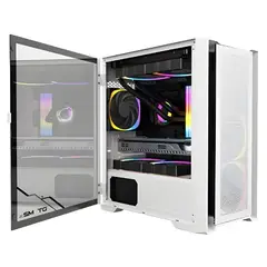 GENERICO - CASE PARA PC GAMER DT M2 WHITE 4 COOLERS ARGB CON CONTROL