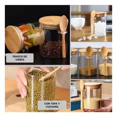 RYBIU IMPORT - Frasco de Vidrio con Tapa y Cucachara Transparente