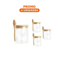 RYBIU IMPORT - Pack4 Envase de Vidrio para Especies Transparente