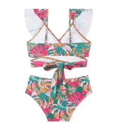 GENERICO - Conjunto de Tankini de dos piezas con estampado tropical