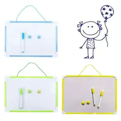 GENERICO - Pizarra Blanca Magnética Borrable Doble Cara 40 cm x 30 cm