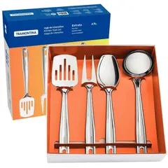 TRAMONTINA - Juego de Utensilios Extrata Inoxidable 4 Piezas