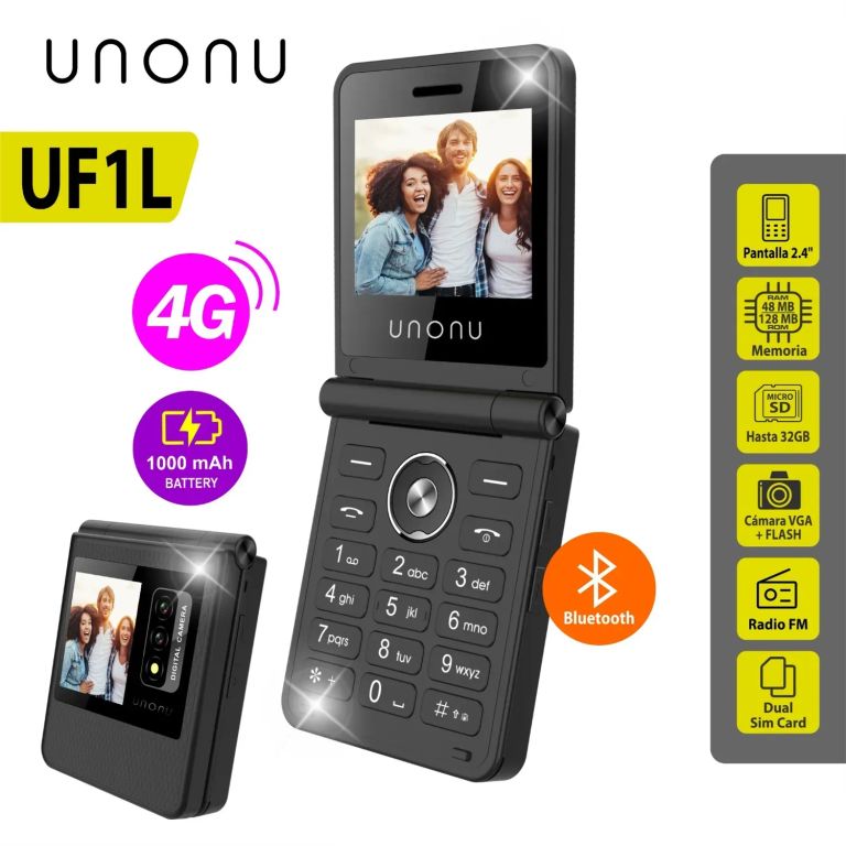 Teléfono celular Básico UF1L FLIP 4G