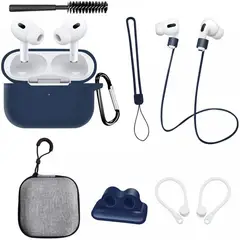 GENERICO - Kit 8 en 1 de Accesorios para AirPods Pro (1ra y 2.ª Generación) AZUL