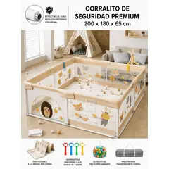 GENERICO - CORRALITO INFANTIL DE TELA CON ACCESORIOS 200x180 cm