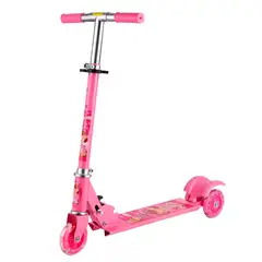 VARIOS - Scooter para Niños Rosado con Luces 3 Llantas Aluminio