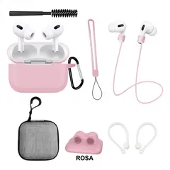 GENERICO - Kit 8 en 1 de Accesorios para AirPods Pro (1ra y 2.ª Generación) ROSA