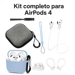 GENERICO - Kit 8 en 1 de Accesorios para AirPods 4 (4ª generación ) CELESTE