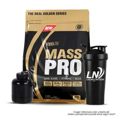 LEVEL PRO - Mass Pro 3 kg Mass Gainer - Chocolate + Shaker + Portaproteina