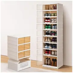 GENERICO - Zapatera Plegable 9 niveles acrílico - Para 18 pares RESISTENTE