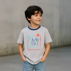 LE PETIT COMPANY - Polo Niño Surf´Up - Gris 100% algodón