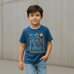 LE PETIT COMPANY - Polo Niño Surf´Up - Azul 100% algodón