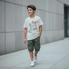 LE PETIT COMPANY - Polo Niño Gaming Gris 100% Algodón