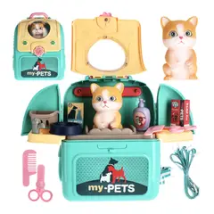 GENERICO - Juguete Set de Cuidado de Mascotas 2 en 1 Mochila Gato