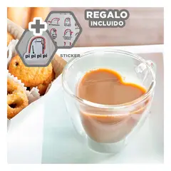 GENERICO - Taza Personalizada de Corazon Transparente Y+Regalo Stickers