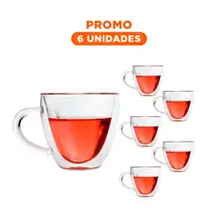 GENERICO - Pack6 Vaso de Corazon para Infusiones