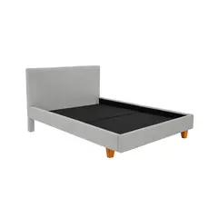 MUEBLES MACRUMO - Cama tapizada Vanesa - Queen Gris claro