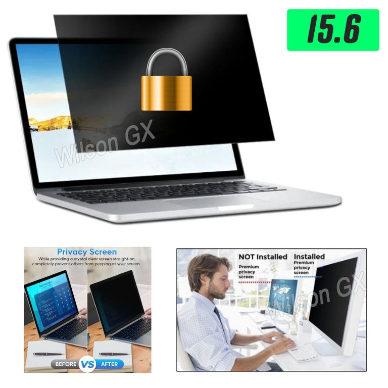 Mica Antiespía y Anti Luz Azul Protector Seguridad Laptop 15.6 15