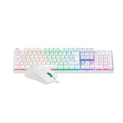 ANTRYX - Teclado Y Mouse Gaming Gc-3100 Mecánico Retroiluminado Rgb Blanco, Switch Red, Ultr