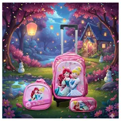 GENERICO - MOCHILA ESCOLAR CON RUEDAS 3 EN 1 MODELO INFANTIL PARA NIÑAS