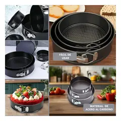 GENERICO - Moldes Desmontable de Horno de 3 piezas de 18 20 22cm