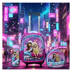 GENERICO - MOCHILA ESCOLAR CON RUEDAS 3 EN 1 MODELO INFANTIL PARA NIÑAS