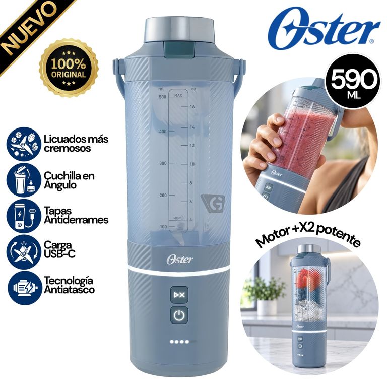 Licuadora Portátil GoMAX, 590 ml , para Smoothies, Azul, BLSTGFP-MH20