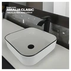 STONE - COMBO AMALIA CLASIC + MEZCLADORA ANNA STB-01 + DESAGUE POP UP BLACK