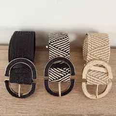 KAST PE - Cinturón elástico Marlene de paja para verano