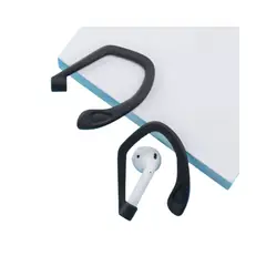 GENERICO - Clip Sujetador Gancho Antiperdida de silicona para AirPods Pro 12 - NEGRO