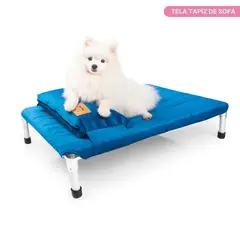 GENERICO - CAMA PARA PERRO TIPO HAMACA TELA TAPIZ TALLA XL - AZUL + ALMOHADA DE REGALO