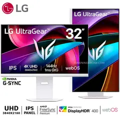 LG - Monitor Gaming 32G810SA-W 32 IPS Ultragear Smart webOS UHD 4K 144Hz 1ms Compatible G-Sync
