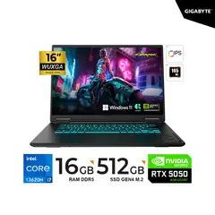 GIGABYTE - LAPTOP GAMER A16 16" I7-13620H IPS WUXGA 165Hz 16GB 512GB SSD RTX 5050 8GB WIN11