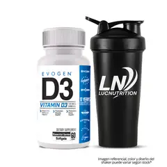 EVOGEN - Vitamina D3 - 5000 IU 60 capsulas + Shaker