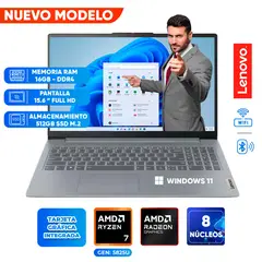LENOVO - Laptop IdeaPad Slim 3, AMD Ryzen 7 5825U, 16GB DDR4, 512GB SSD, 15.6 FULL HD