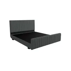 MUEBLES MACRUMO - Cama tapizada Acasia - 2plz gris Oscuro