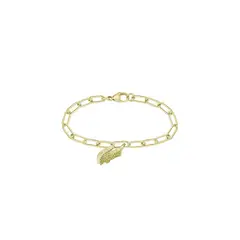 LACOSTE - Pulsera dorada de acero inoxidable CROCODILE