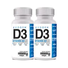 EVOGEN - Vitamina D3 - 5000 IU 60 capsulas - PACK X 02