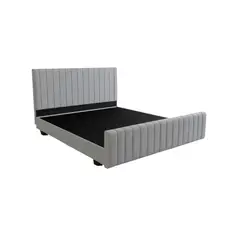 MUEBLES MACRUMO - Cama tapizada Acasia - Queen Gris claro