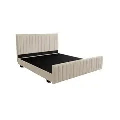MUEBLES MACRUMO - Cama tapizada Acasia - King Beige claro