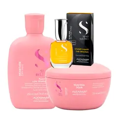 ALFAPARF MILANO - Alfaparf Semi Di Lino Nutritivo kit Navidad Shampoo + Mask + Oleo