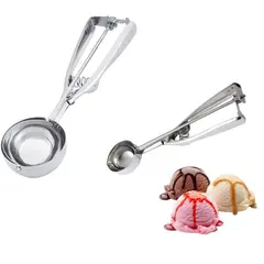 GENERICO - CUCHARA DE HELADO DE ACERO INOXIDABLE 6 CM Y 4 CM