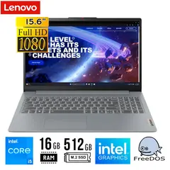 LENOVO - LAPTOP IdeaPad Slim 3 15IRU8 15,6" FHD Intel Ci5 1335U RAM 16GB DDR5 512GB SSD Freedos
