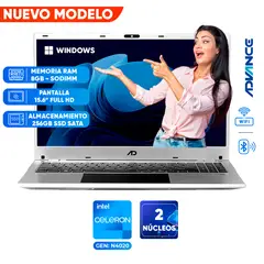 ADVANCE - Laptop NV9854, Celeron N4020, 8GB RAM, 256GB SSD, 15.6 FULL HD IPS