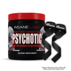 INSANE LABZ - Psychotic Rojo 30 servicios - Fruit Punch (Psychotic Red) + Straps
