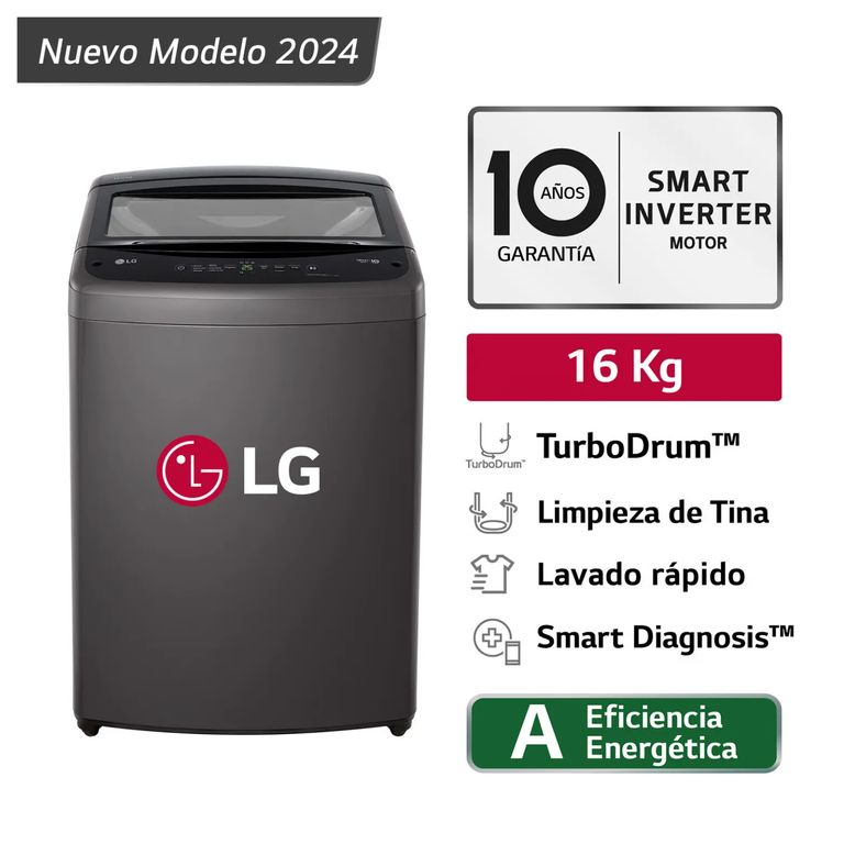 LAVADORA 16 KG WT16BVTB TURBODRUM CARGA SUPERIOR NEGRO